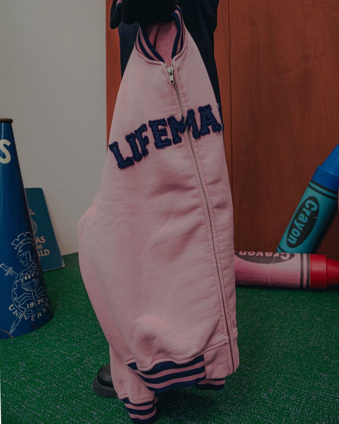 Faded Zip Up Blouson (Pink)
