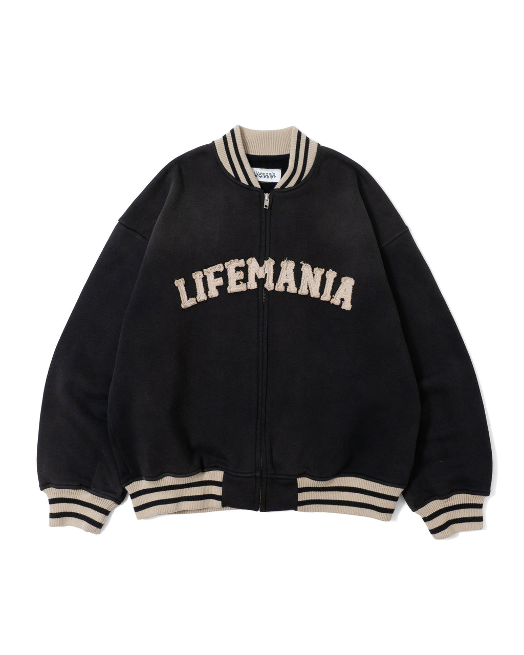 Faded Zip Up Blouson (Black)
