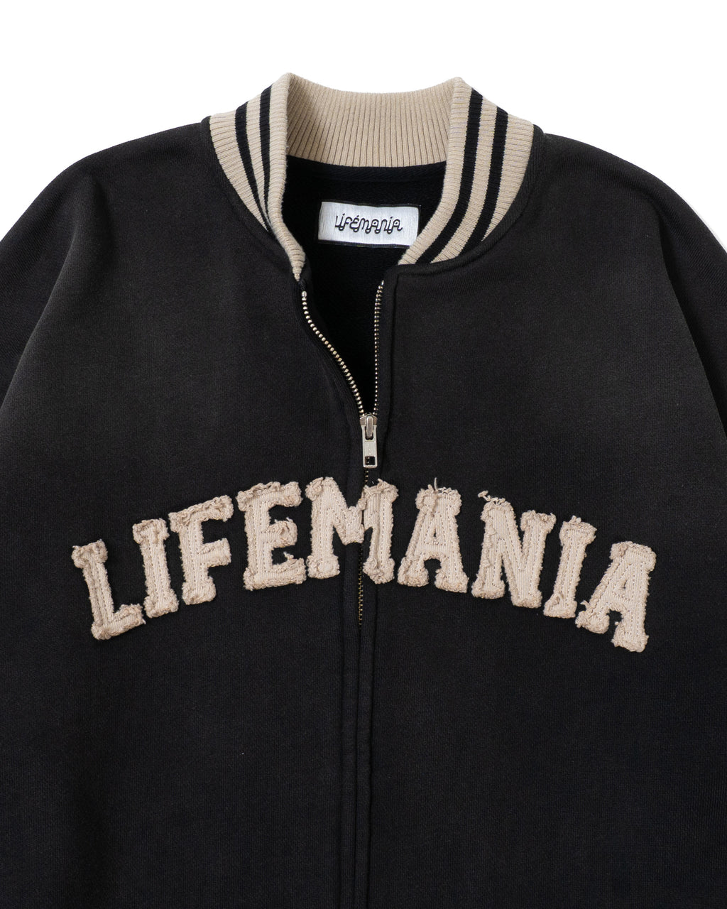 Faded Zip Up Blouson (Black)