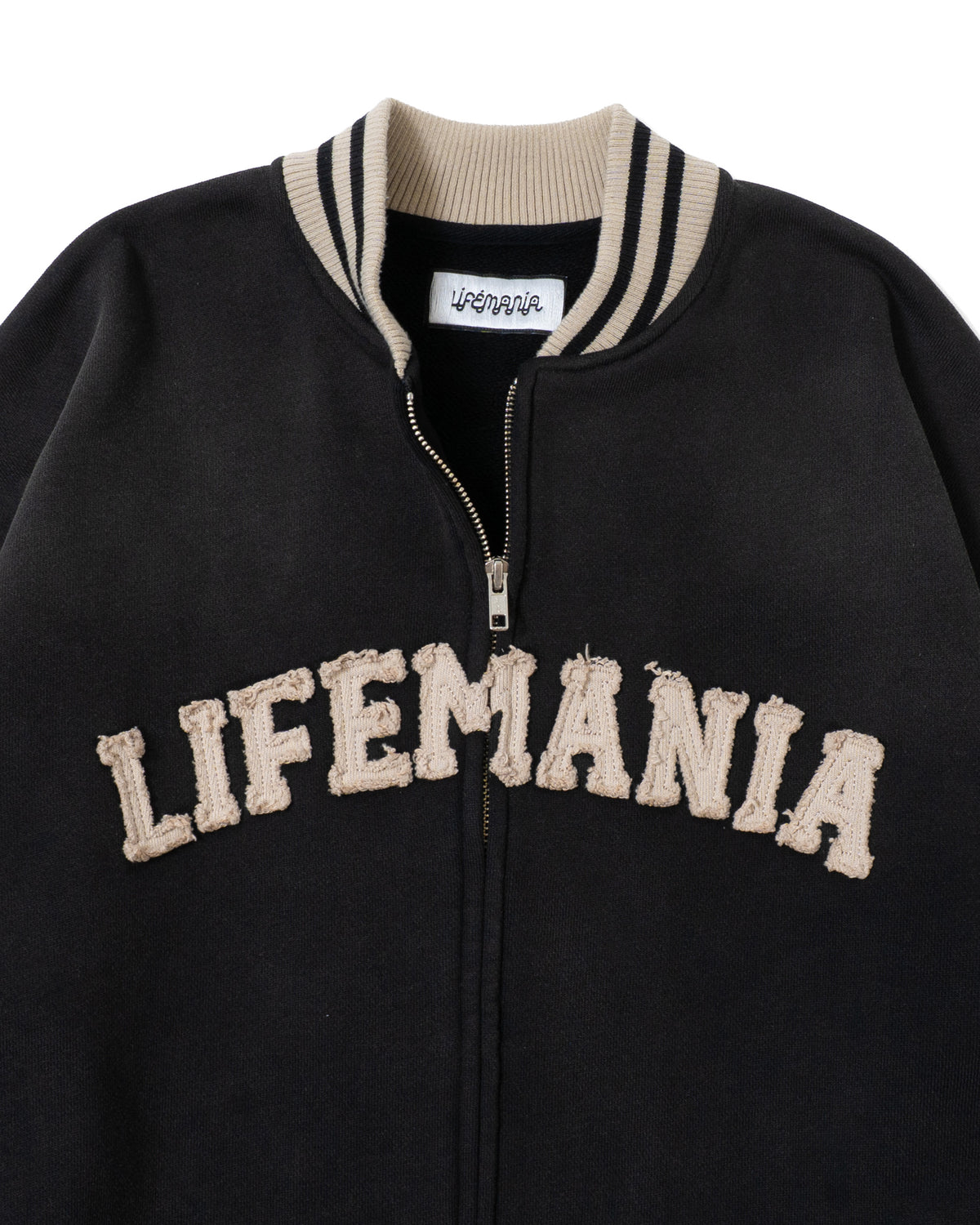 Faded Zip Up Blouson (Black)