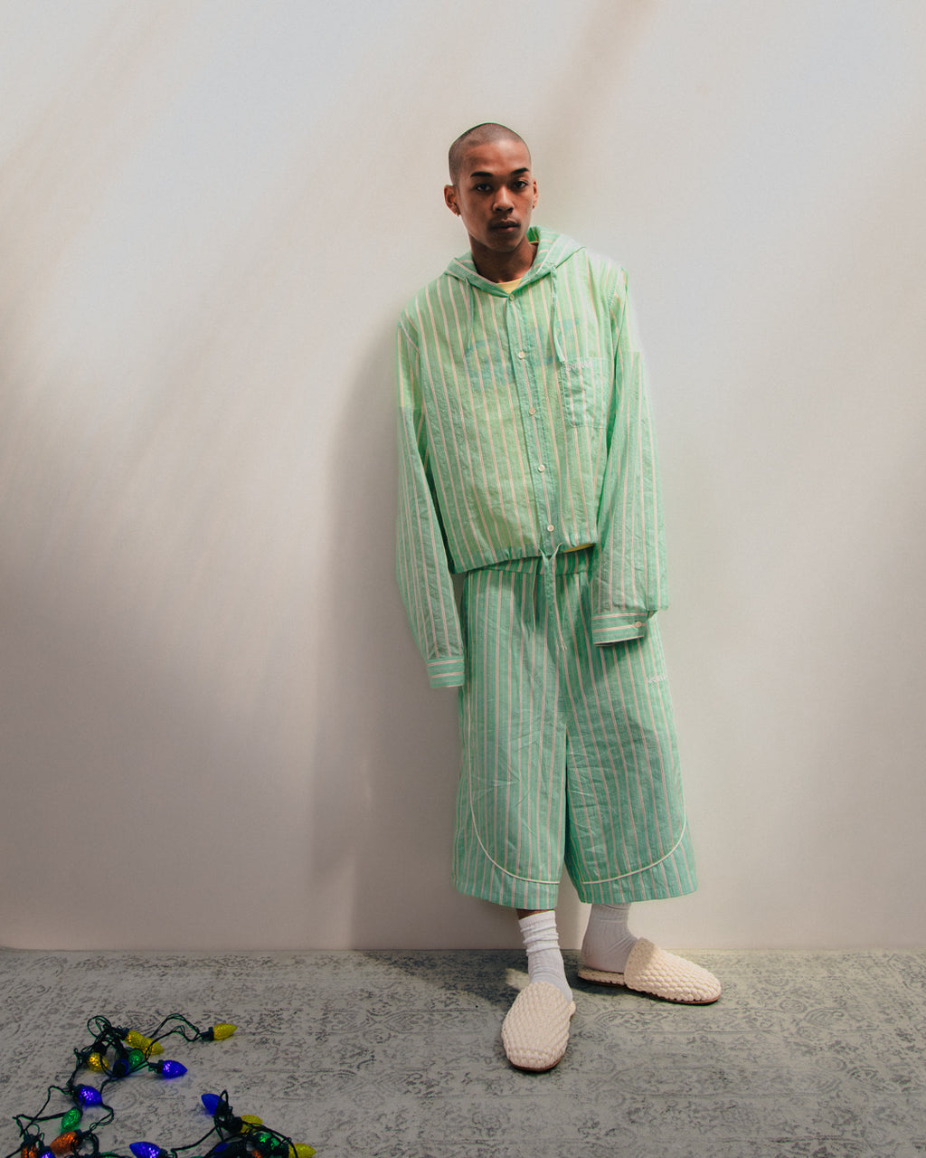 HOOPING PAJAMA SHORTS（Tropical Green）